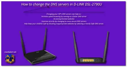 D-LINK DSL-2790U Modem Router - Change DNS screenshot