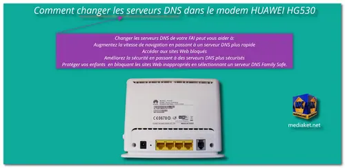 HUAWEI HG530 Modem Routeur - Changer les DNS - screenshot