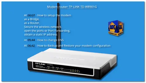 TP-LINK TD-W8901G config all in one screenshot