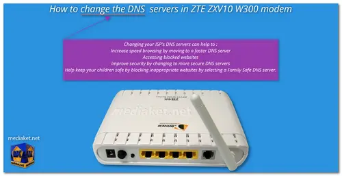 ZTE ZXV10 W300 - How to Change DNS screenshot